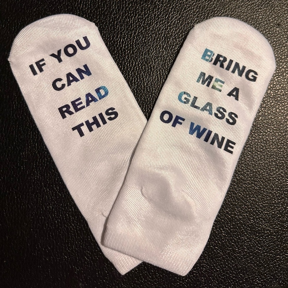 Bring me a glass of wine Ankle Socks Women’s Size OS White
